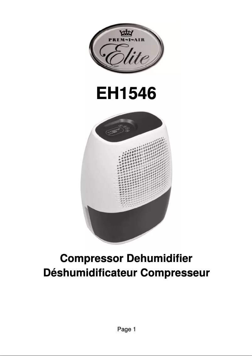 Page n°1 - Manuel utilisateur Prem-I-Air EH1546