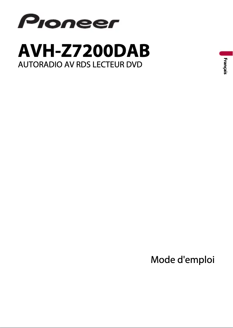 Image de la première page du manuel de l'appareil AVH-Z7200DAB