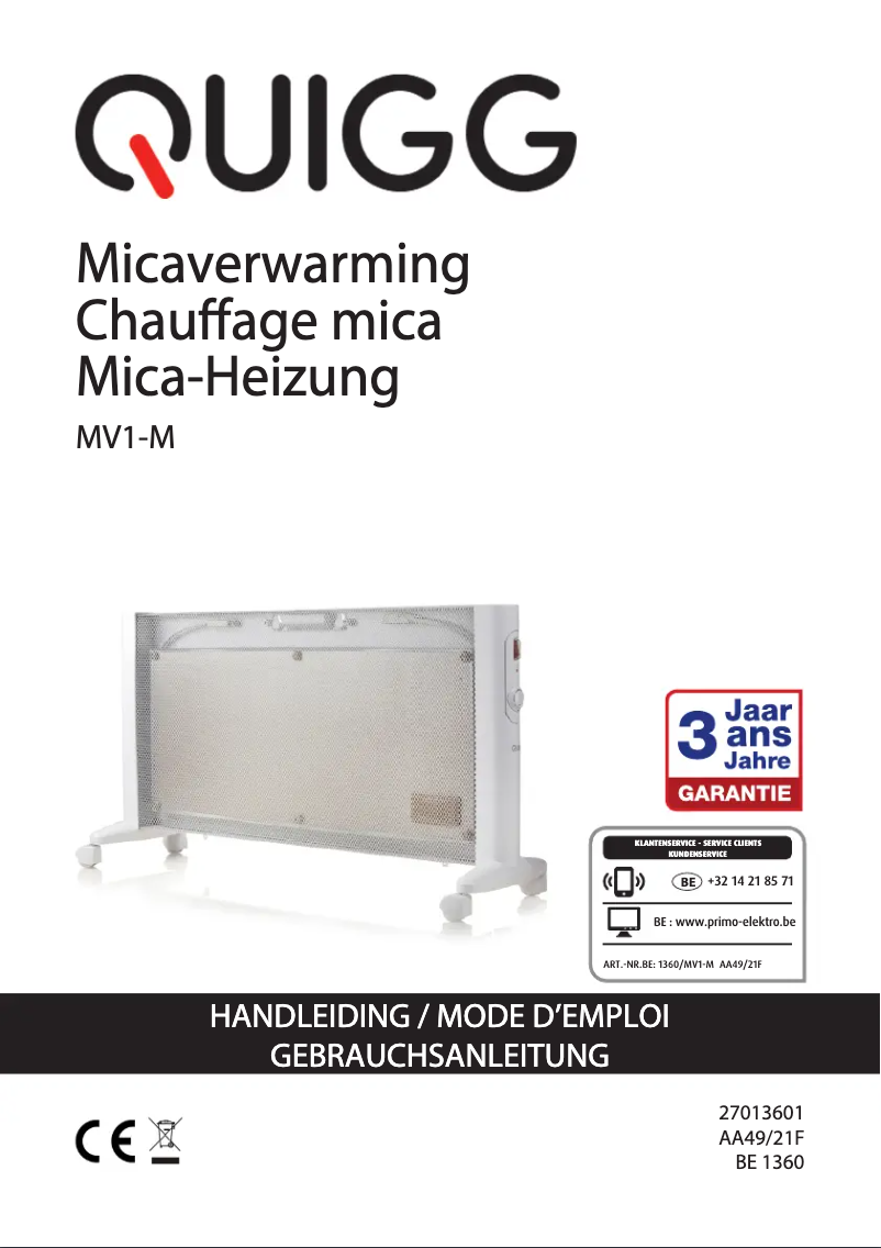 Page n°1 - Manuel utilisateur Primo MV1