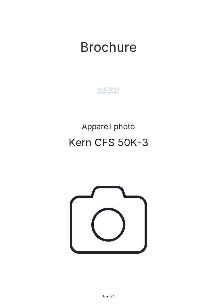 Image de la première page du manuel de l'appareil CFS 50K-3
