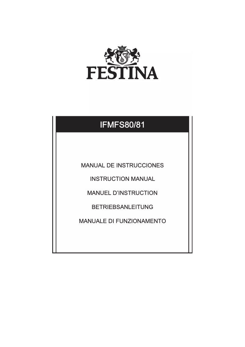 Page 1 de la notice Manuel utilisateur Festina F6866