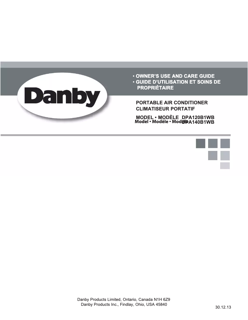 Page 1 de la notice Manuel utilisateur Danby DPA140B1WB