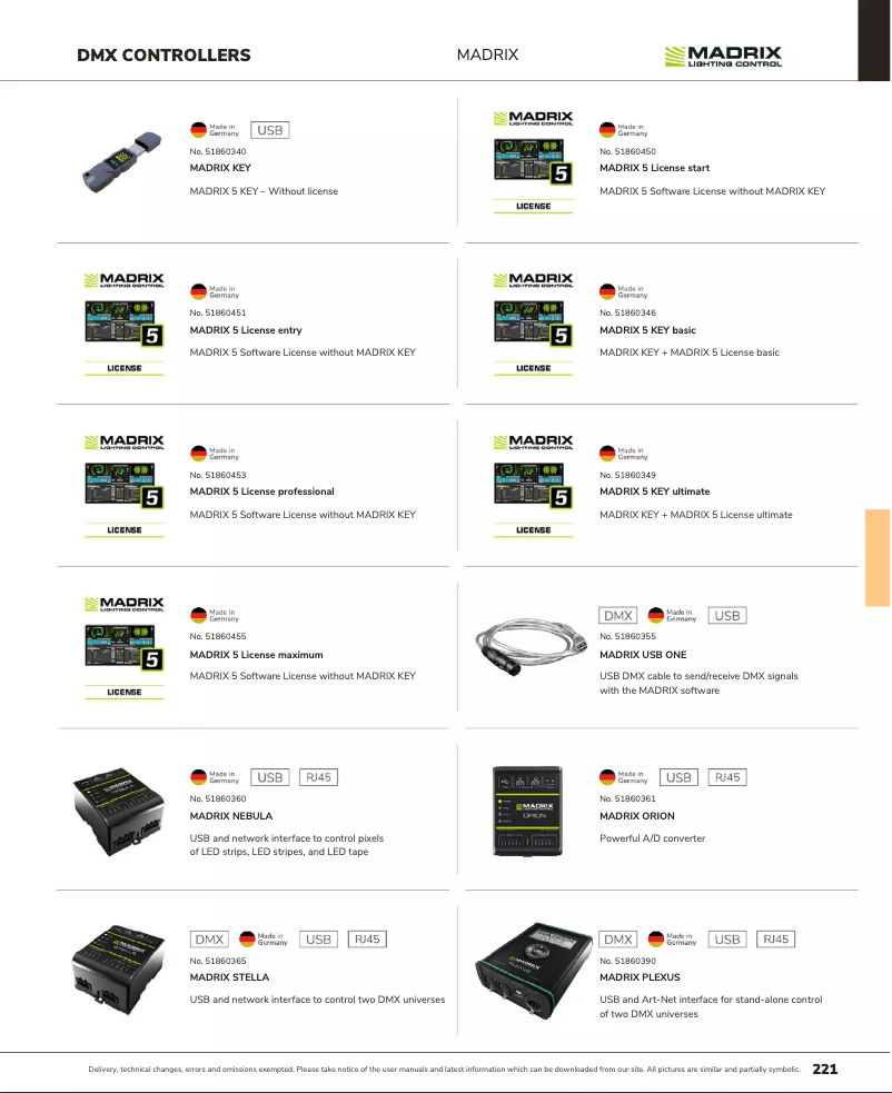 Page 1 de la notice Catalogue Madrix ORION