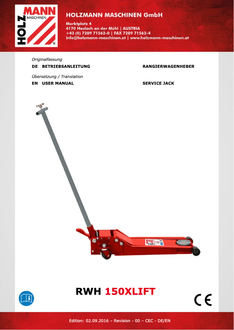 Page 1 de la notice Manuel utilisateur Holzmann RWH 150XLIFT