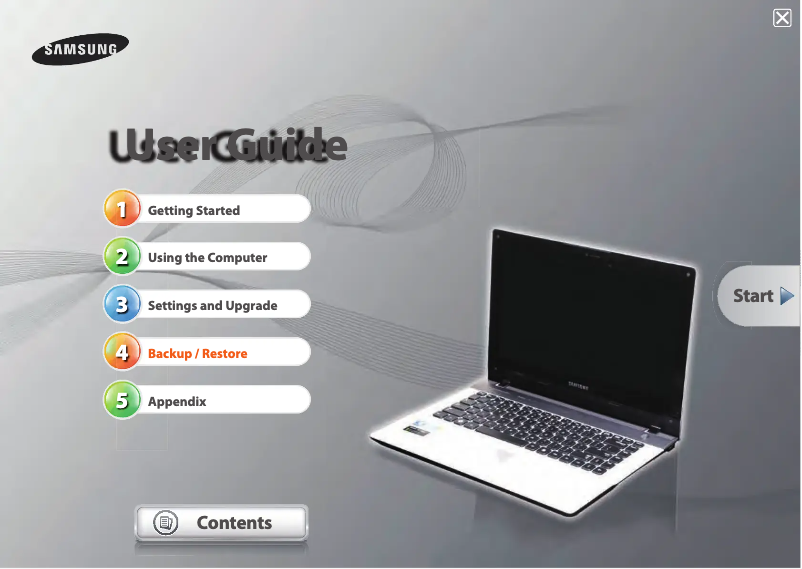 Page 1 de la notice Manuel utilisateur Samsung NP-SF310