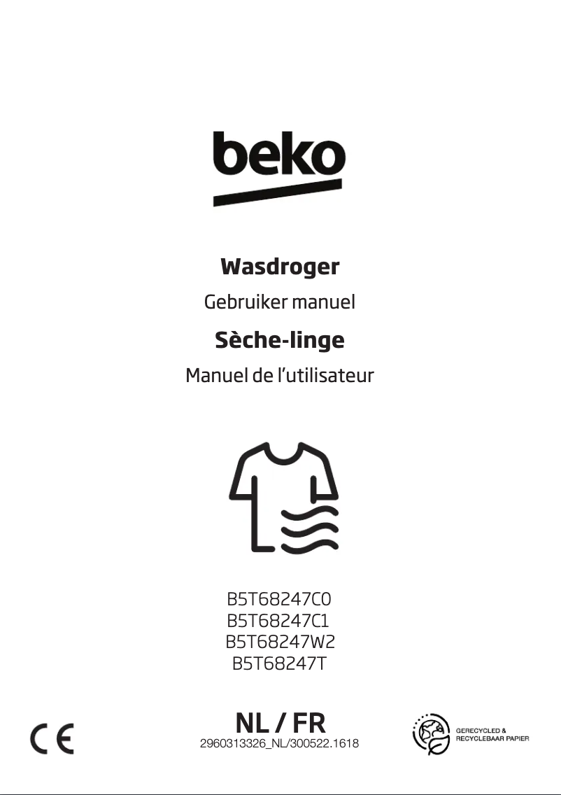 Page 1 de la notice Manuel utilisateur Beko B5T68247W2
