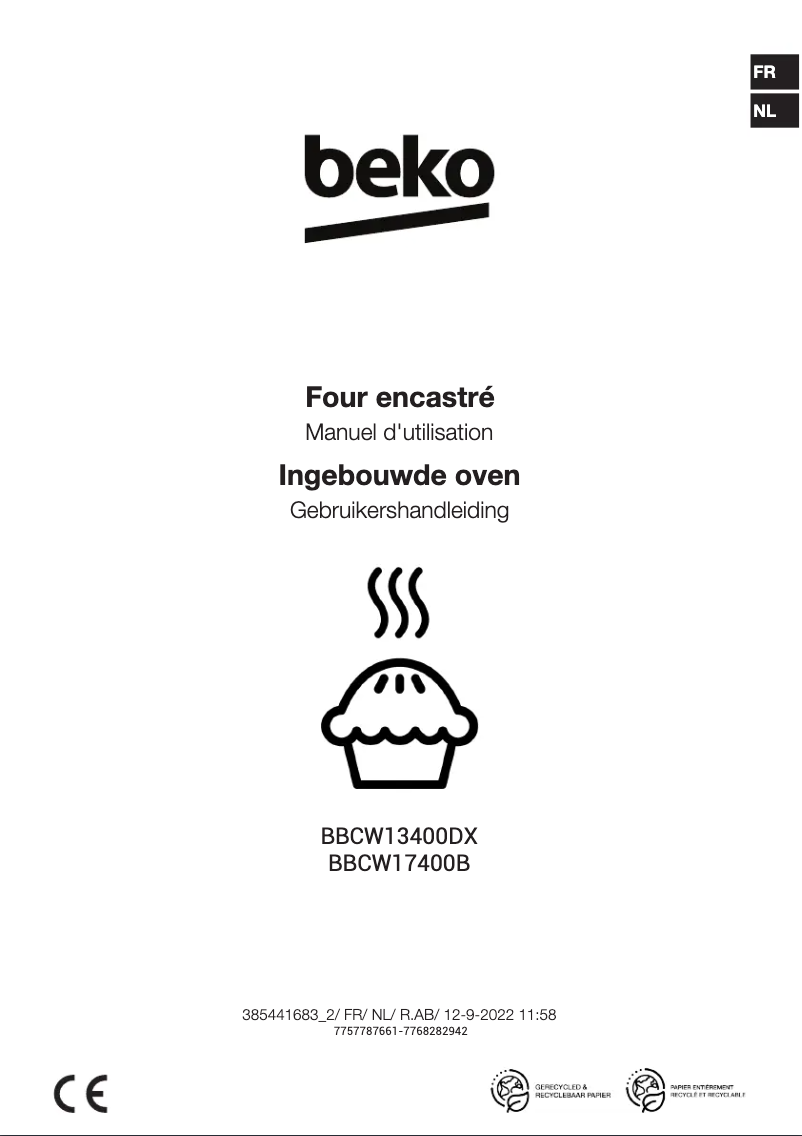 Page 1 de la notice Manuel utilisateur Beko BBCW17400B