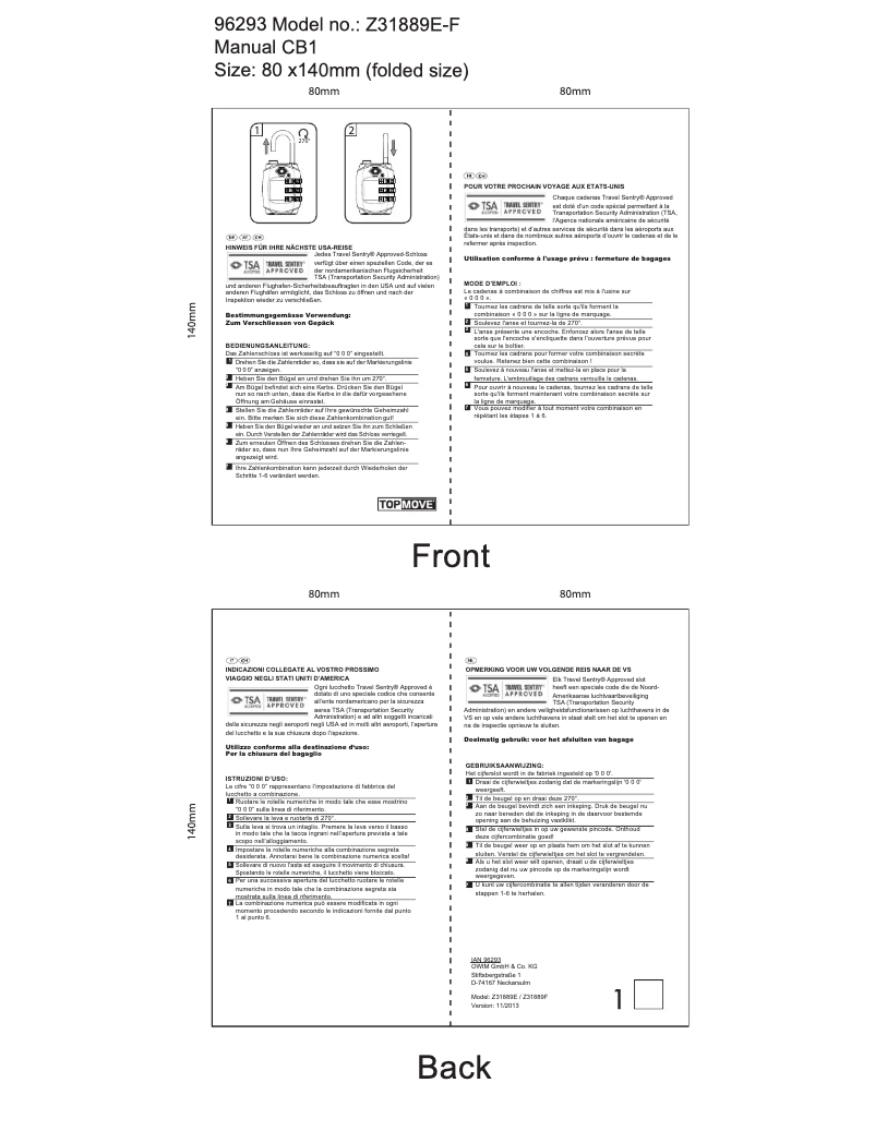 Page n°1 - Manuel utilisateur Topmove Z31889E