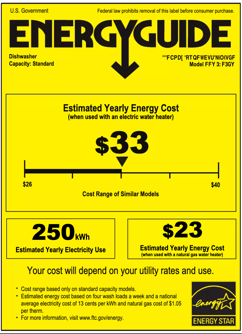 Página 1 del manual Etiqueta energética Danby DDW18D1EW
