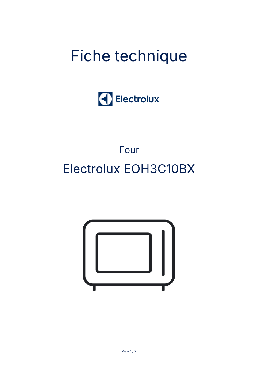 Image de la première page du manuel de l'appareil EOH3C10BX