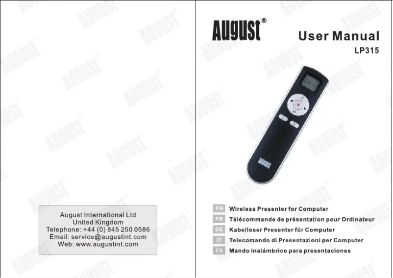 Image de la première page du manuel de l'appareil LP315