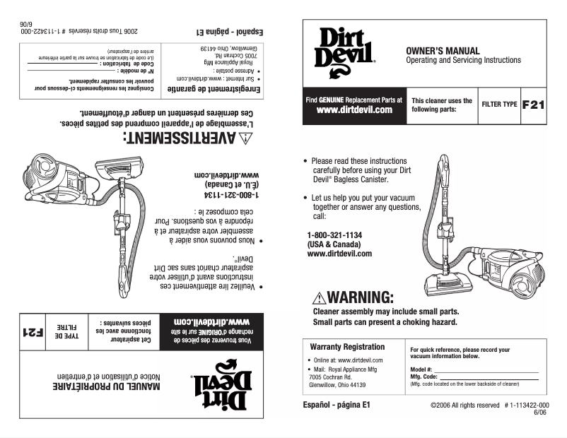 Image de la première page du manuel de l'appareil Vision M082750
