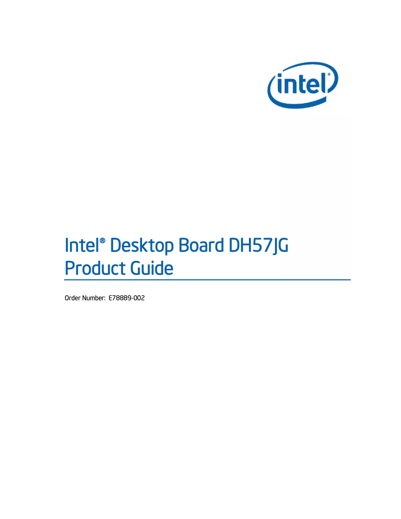 Page 1 de la notice Manuel utilisateur Intel DH57JG