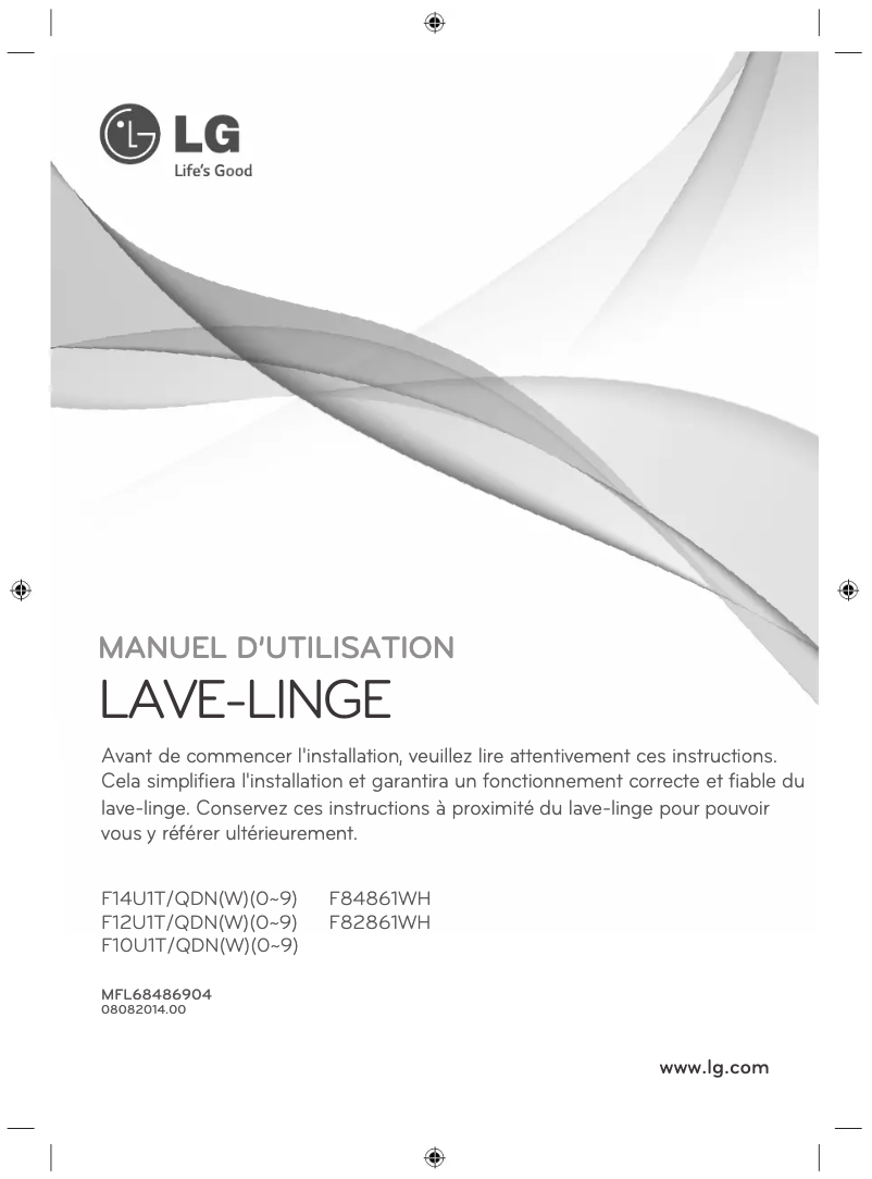Page n°1 - Manuel utilisateur LG F74861WH