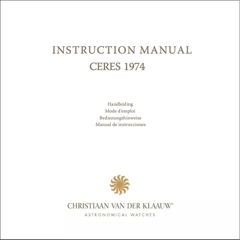 Page n°1 - Manuel utilisateur Christiaan van der Klaauw Ceres 1974 CKCR3344