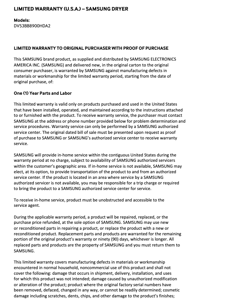 Image de la première page du manuel de l'appareil DV53BB8900HD