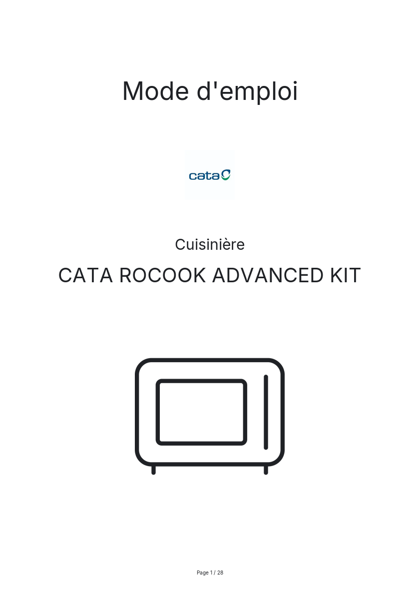 Page n°1 - Mode d'emploi CATA ROCOOK ADVANCED KIT