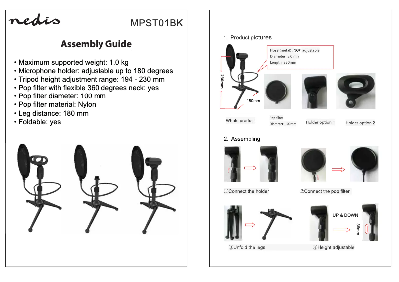Image de la première page du manuel de l'appareil MPST01BK