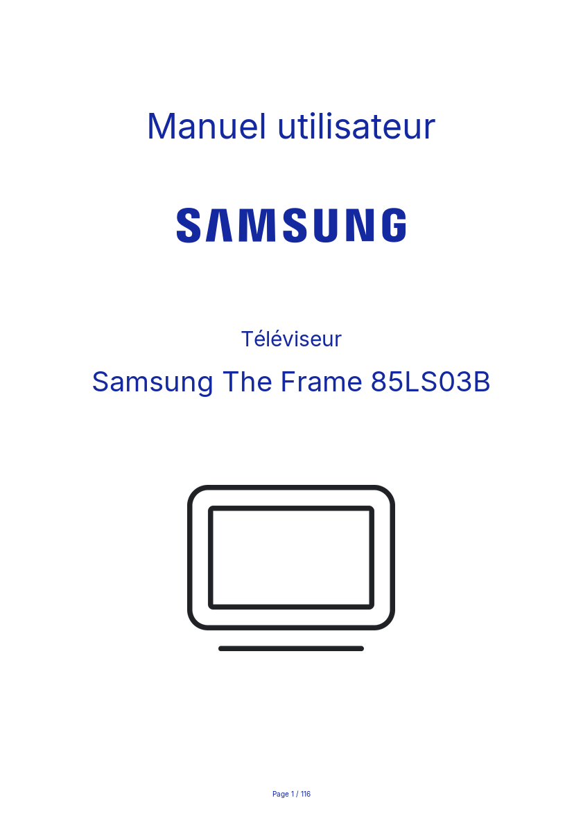 Page n°1 - Manuel utilisateur Samsung The Frame 85LS03B