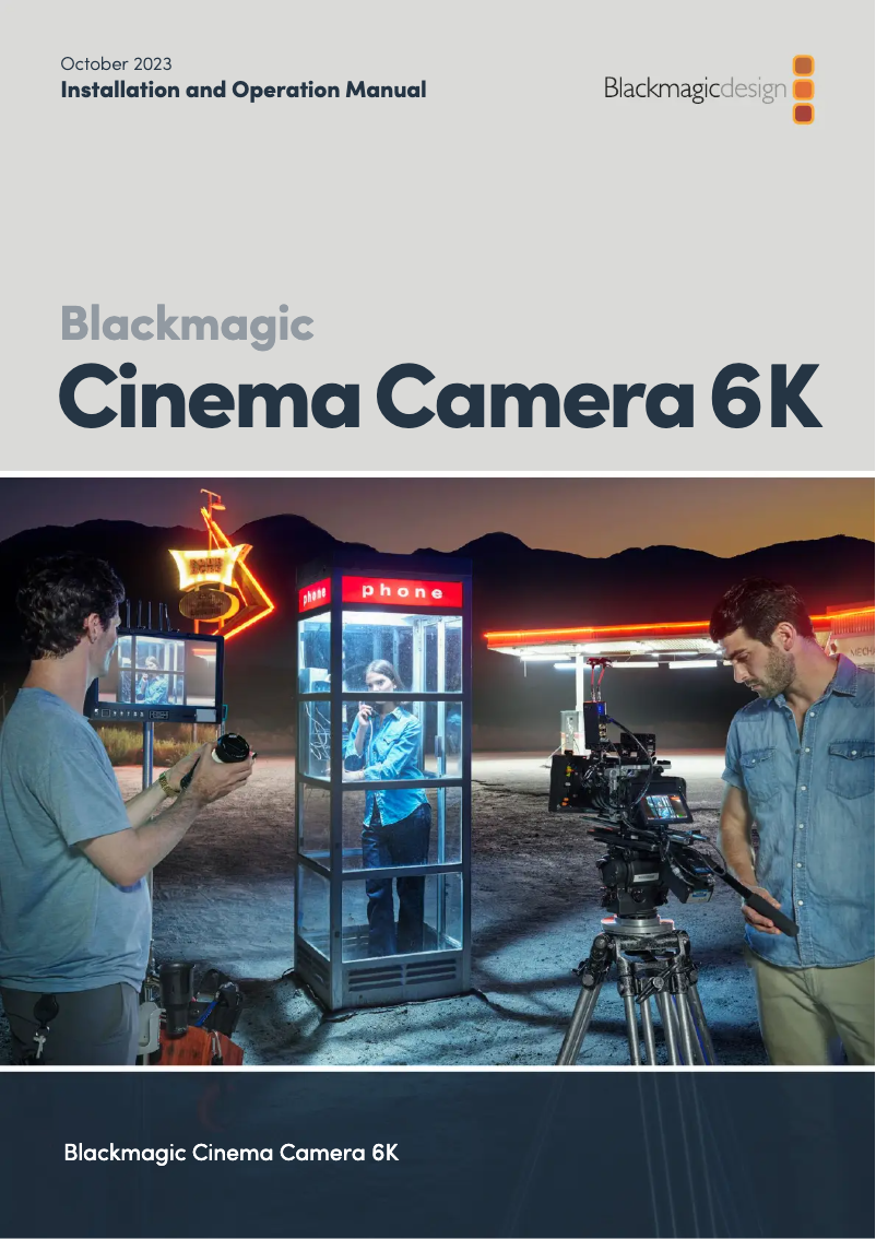 Página 1 del manual Manual de usuario Blackmagic Design Cinema Camera 6K