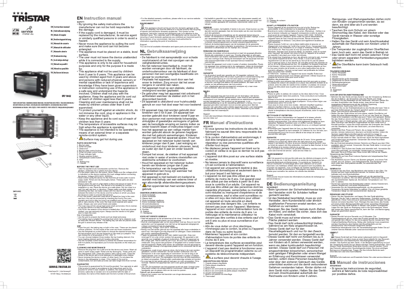 Page 1 de la notice Manuel utilisateur TriStar OV-1442