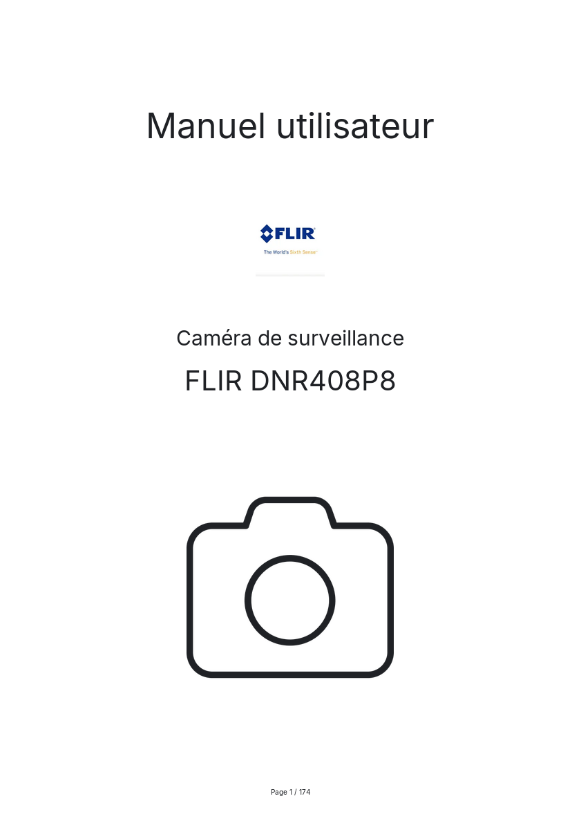 Page 1 de la notice Manuel utilisateur FLIR DNR408P8