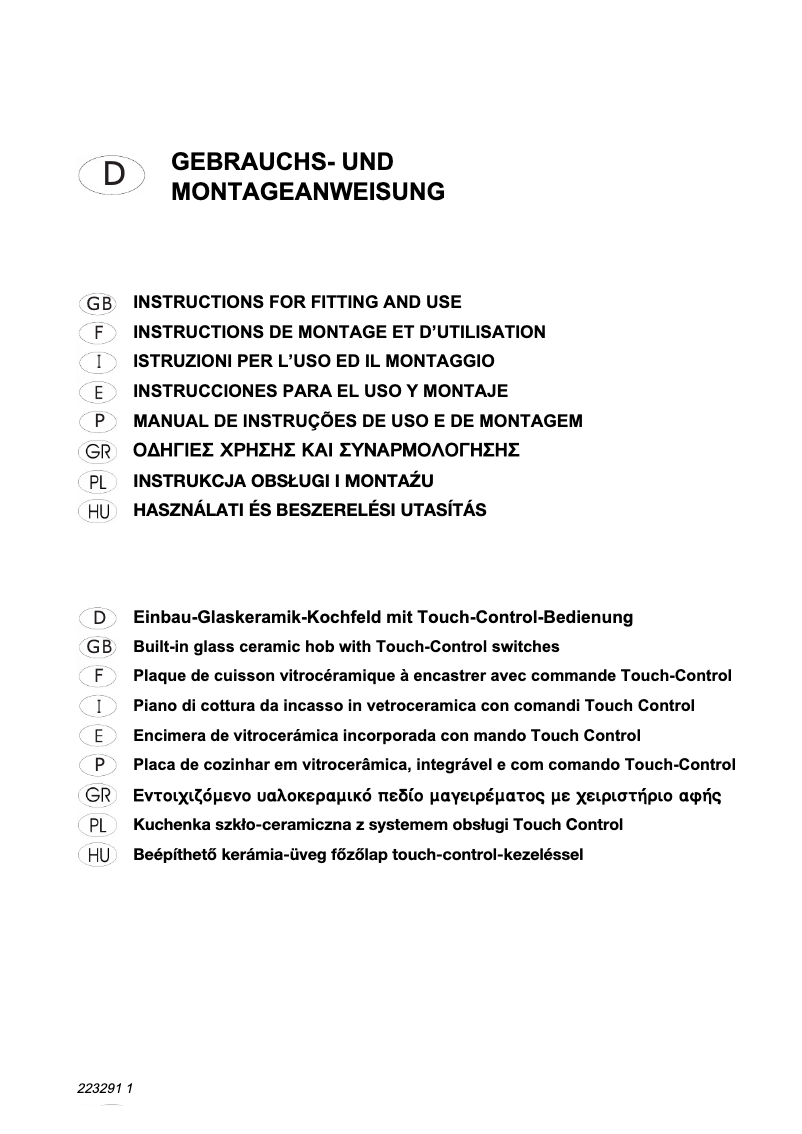 Page n°1 - Manuel utilisateur Teka VR TC 90 2I
