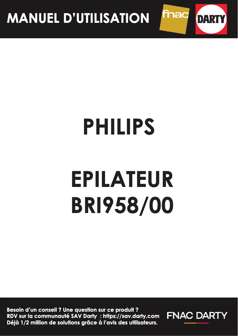 Page 1 de la notice Manuel utilisateur Philips Lumea 9000 Series BRI958