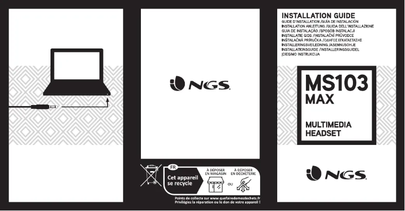 Page 1 de la notice Manuel utilisateur NGS MS103 MAX