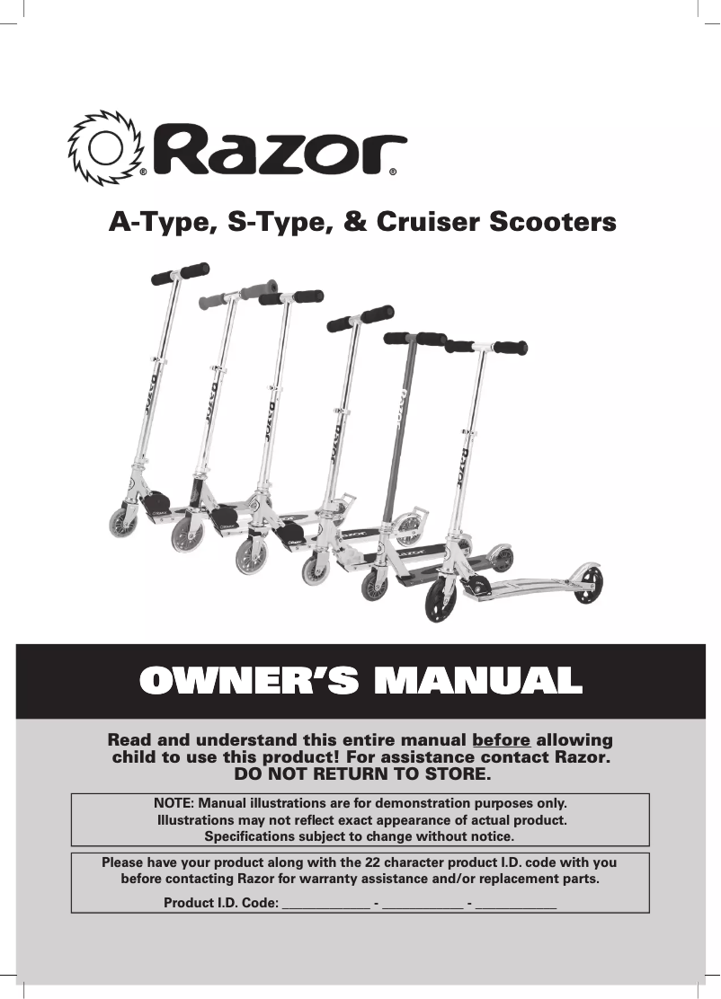 Page n°1 - Manuel utilisateur Razor A2