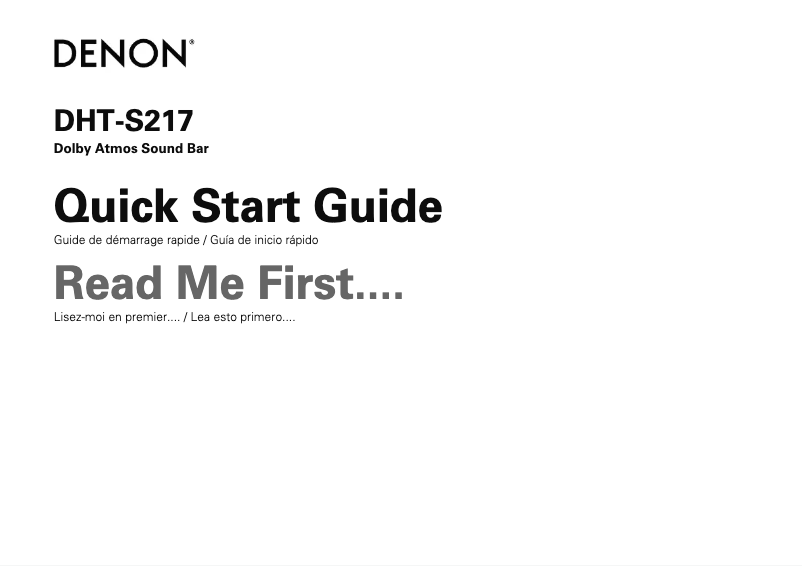 Page 1 de la notice Guide de démarrage rapide Denon DHT-S217