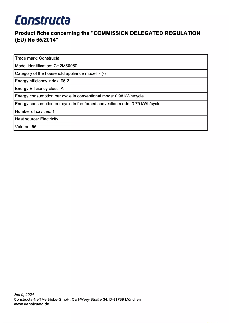 Image de la première page du manuel de l'appareil CH2M50050