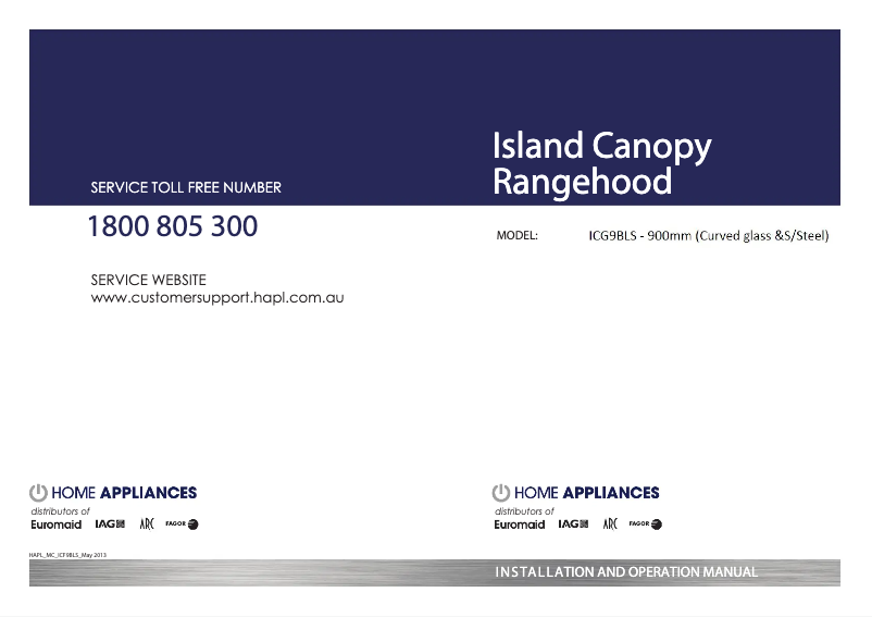 Page 1 de la notice Manuel utilisateur ARC ICG9BLS