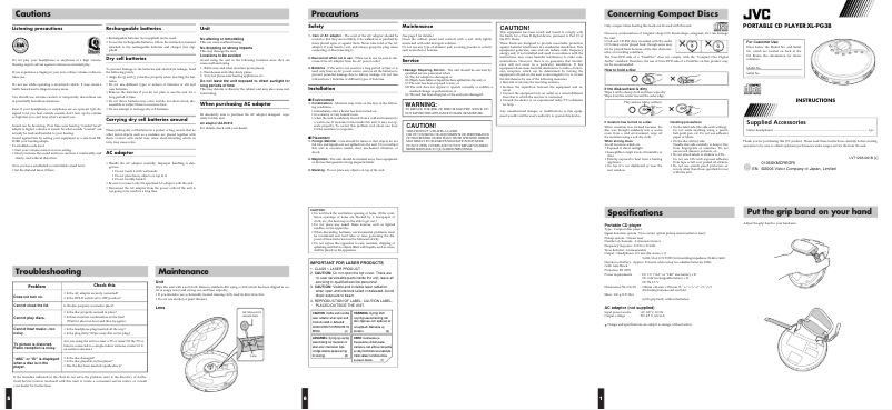 Image de la première page du manuel de l'appareil XL-PG3