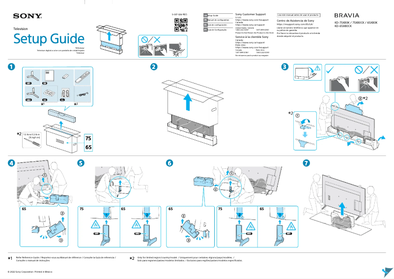 Image de la première page du manuel de l'appareil KD-75X80CK