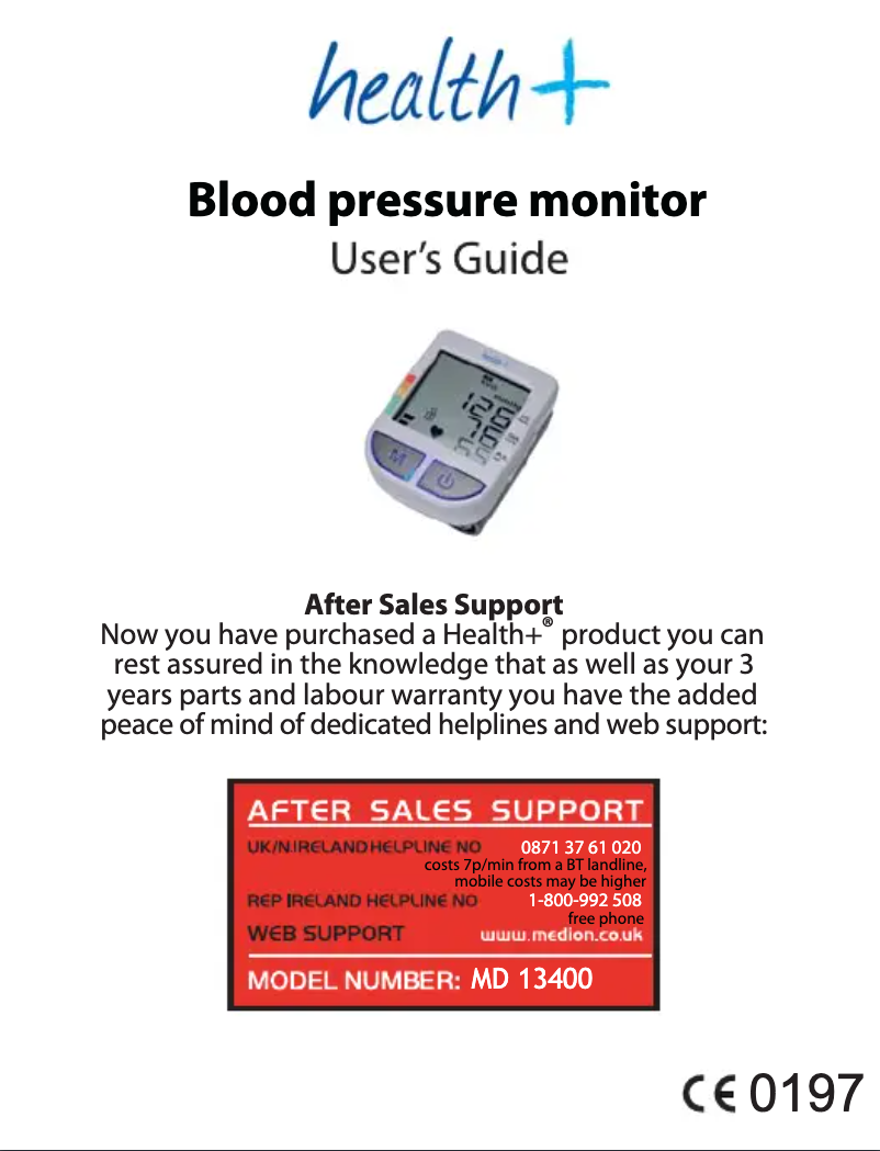 Page 1 de la notice Manuel utilisateur Medion MD 13400