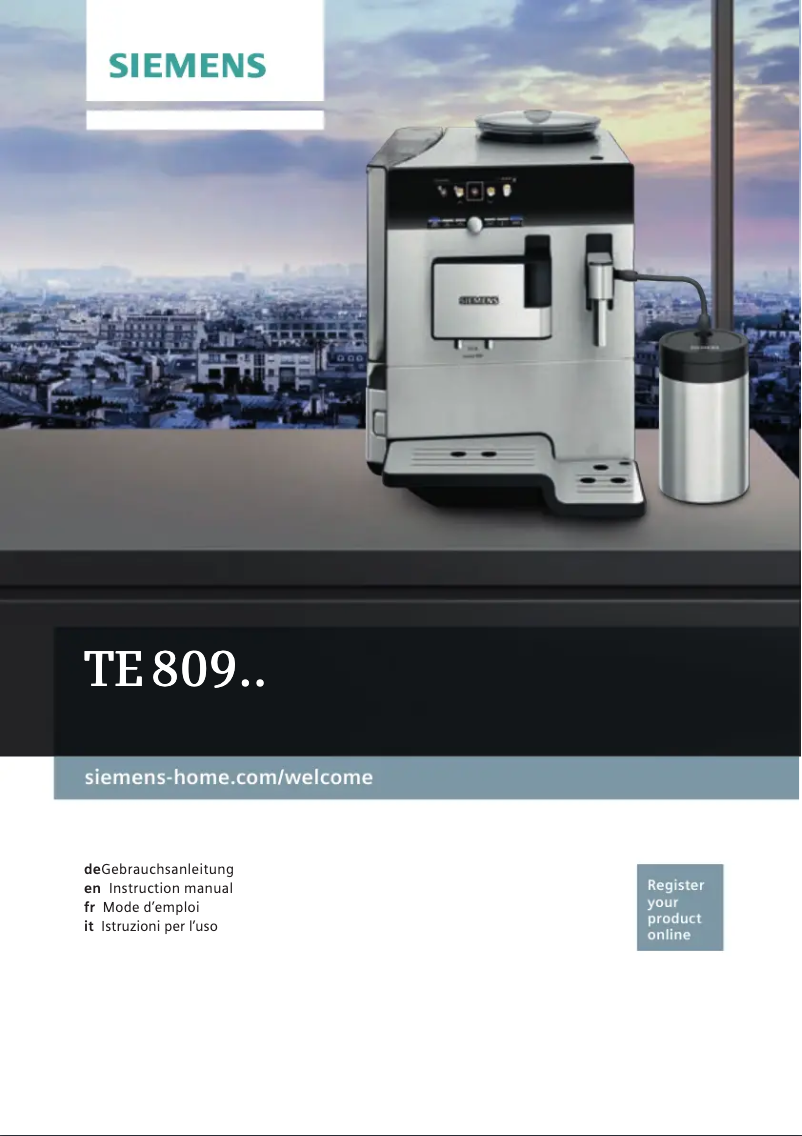 Page n°1 - Manuel utilisateur Siemens EQ.8 s900 TE809501DE