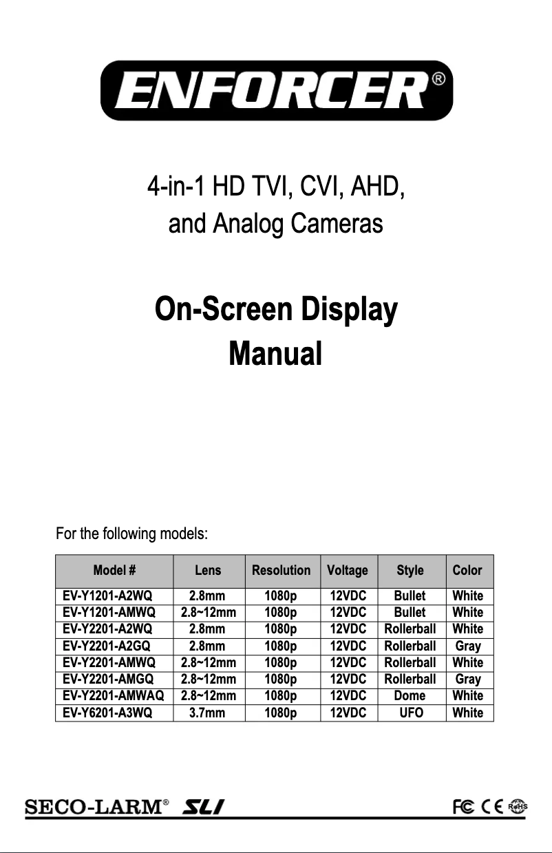 Page 1 de la notice Manuel utilisateur Enforcer EV-Y2201-AMGQ