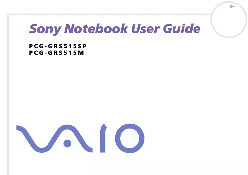 Page n°1 - Manuel utilisateur Sony Vaio PCG-GRS515SP