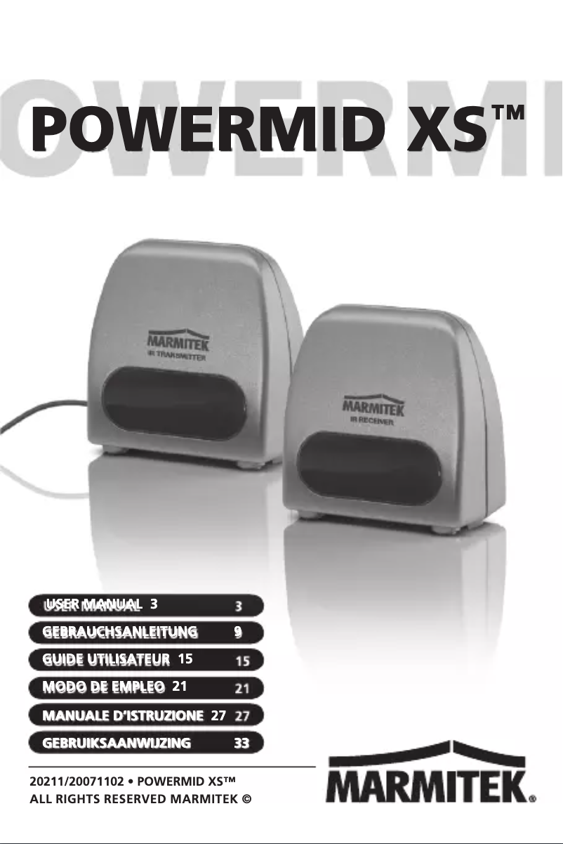 Page 1 de la notice Manuel utilisateur Marmitek PowermidXS