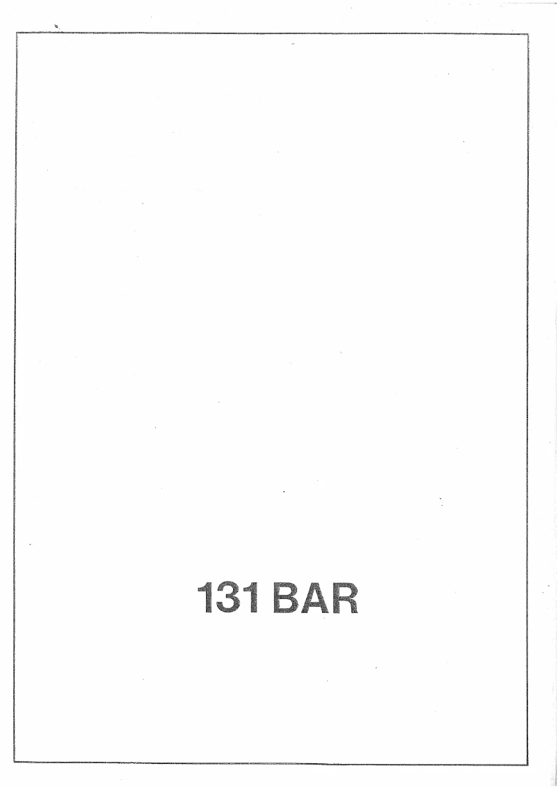 Page 1 de la notice Manuel utilisateur Carpigiani 131 BAR