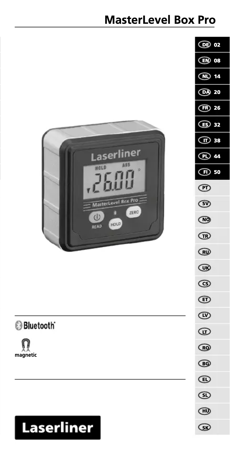Image de la première page du manuel de l'appareil MasterLevel Box Pro