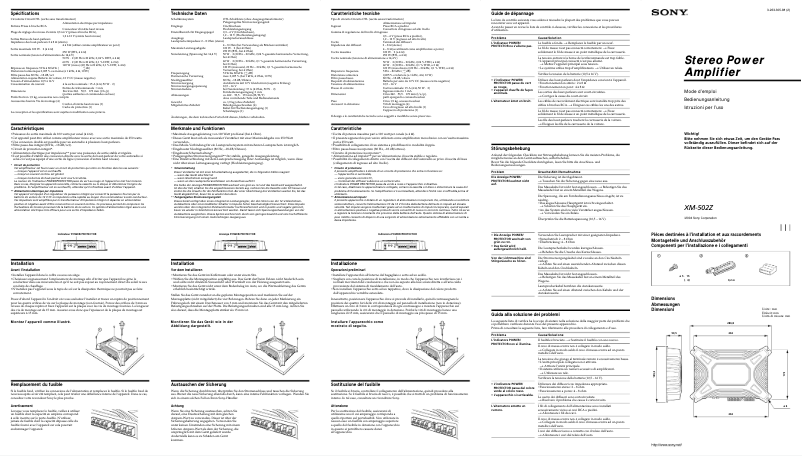 Page 1 de la notice Manuel utilisateur Sony XM-502Z