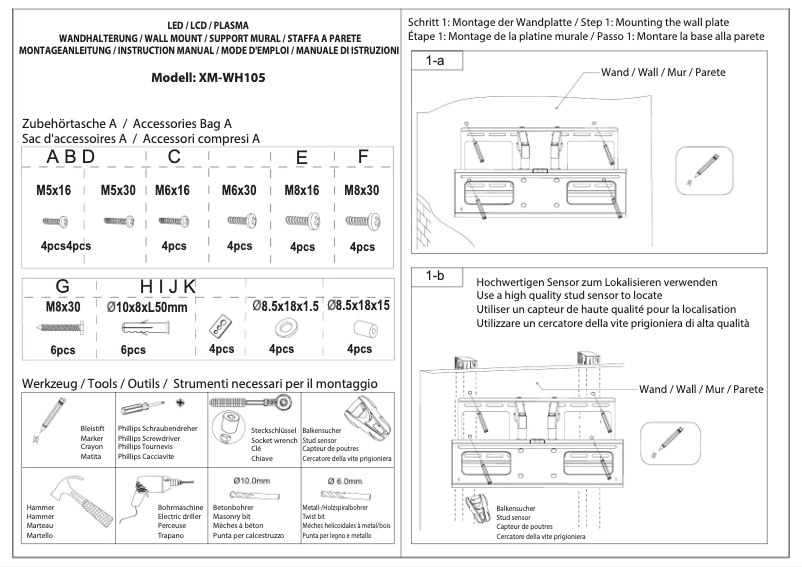 Image de la première page du manuel de l'appareil XM-WH105