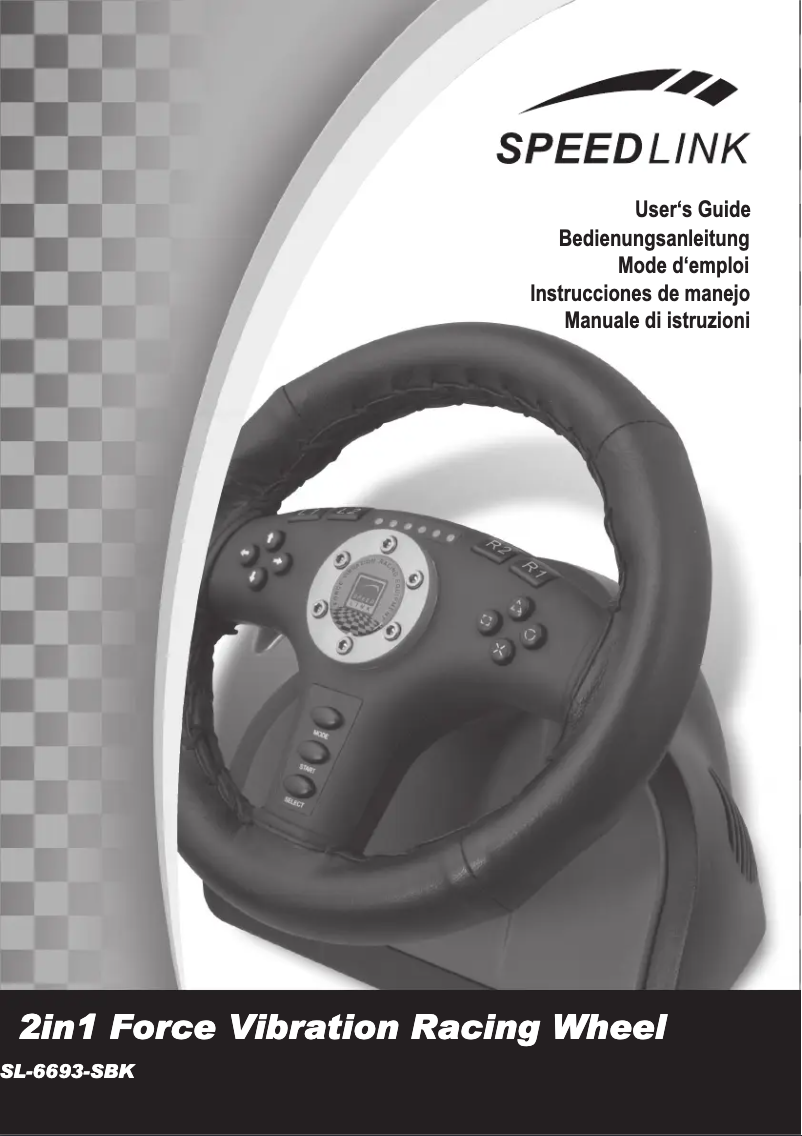 Page 1 de la notice Manuel utilisateur Speed-Link 2 in1 Force Vibration Racing Wheel