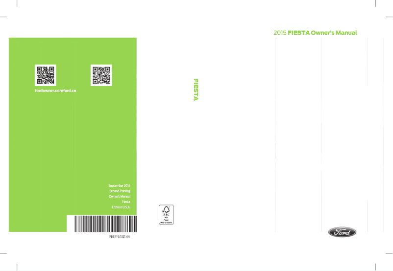 Page n°1 - Manuel utilisateur Ford Fiesta (2014)