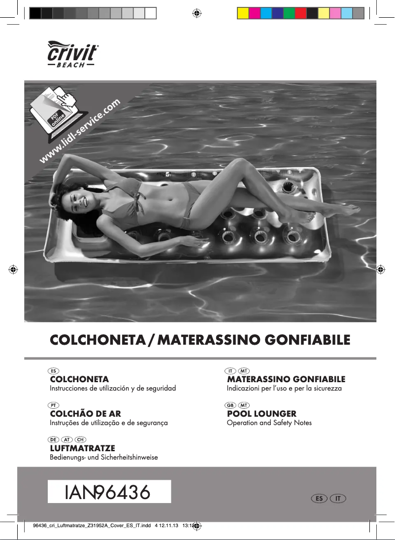 Page 1 de la notice Manuel utilisateur Crivit IAN 096436