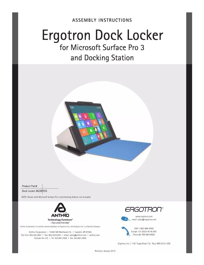 Page 1 de la notice Manuel utilisateur Ergotron Dock Locker