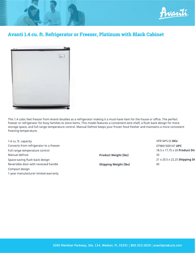 Image de la première page du manuel de l'appareil VFR14PS-IS