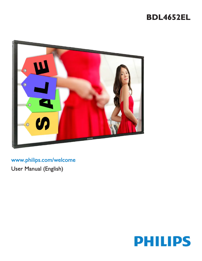 Image de la première page du manuel de l'appareil Signage Solutions BDL4652EL